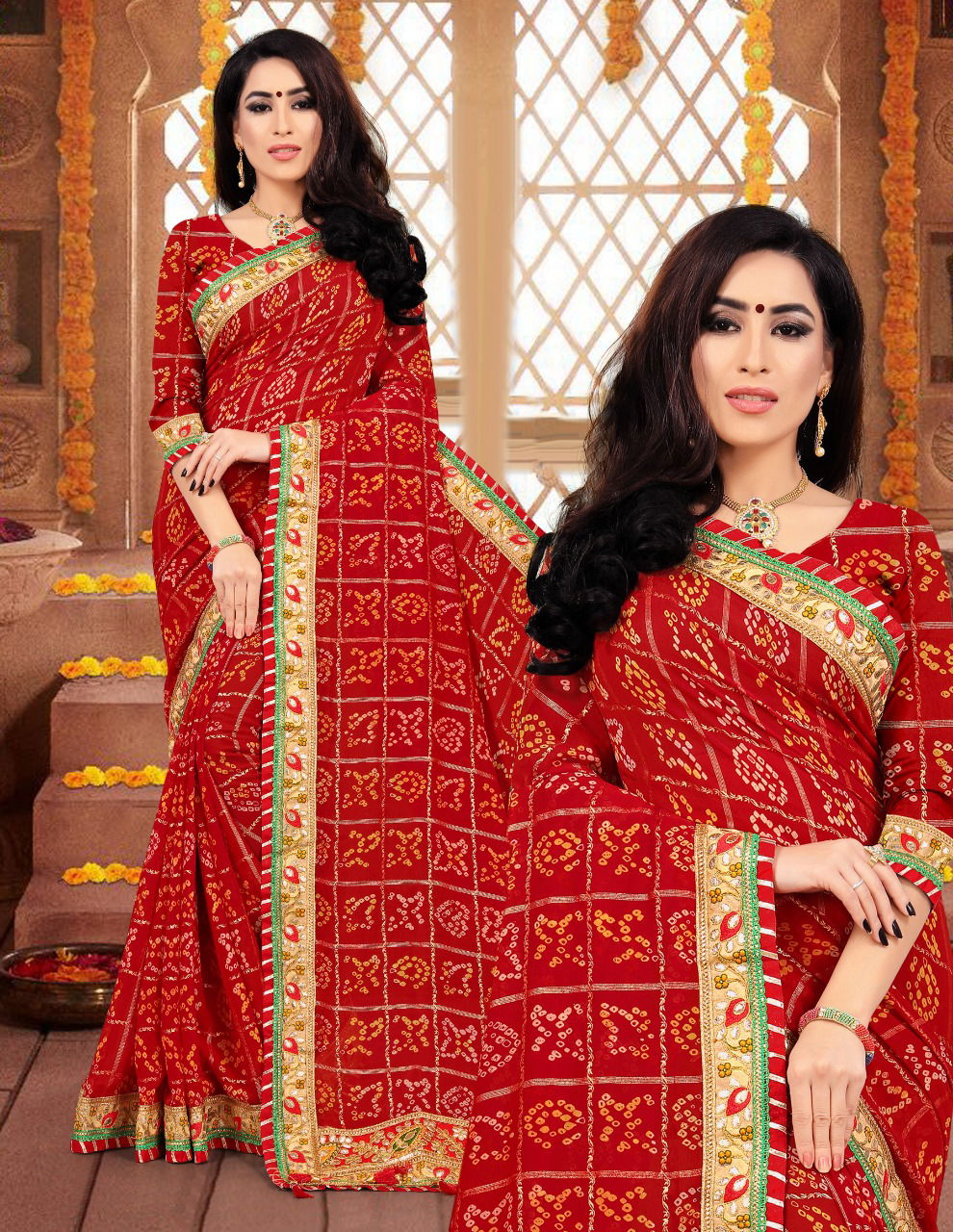 Kum Kum By Jalnidhi Georgette Bandhani Saree Exporters In India